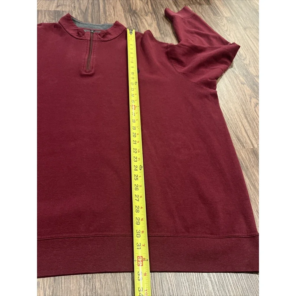 Polo Ralph Lauren Sweater Mens Size 4LT  Color Wine 1/4 Zip Pullover Blue Pony
